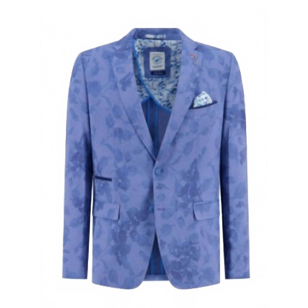 NEW A FISH NAMED FRED men's printed pique blazer in light blue